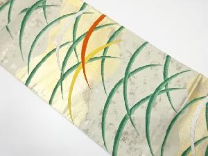 アンティーク　引箔　芝草模様織り出し袋帯（着用可）